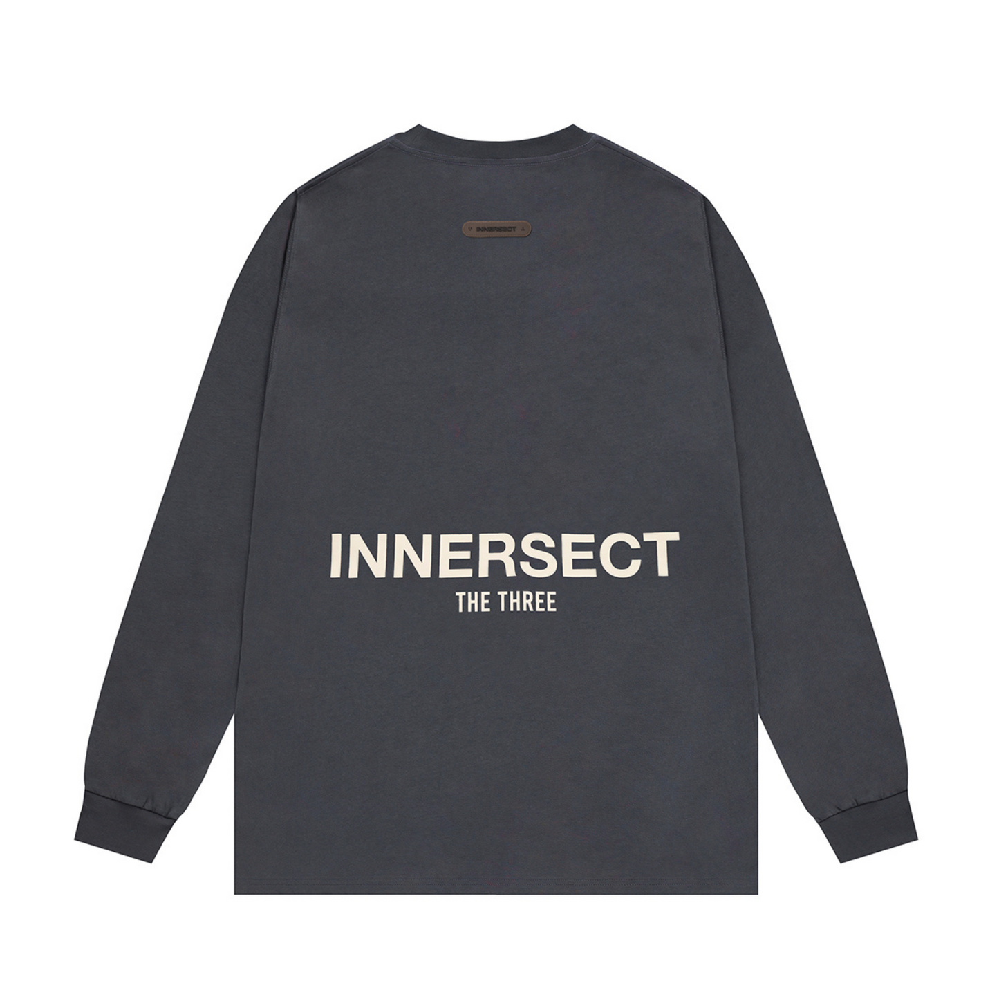Charcoal Printed Logo Long Sleeve T-Shirt