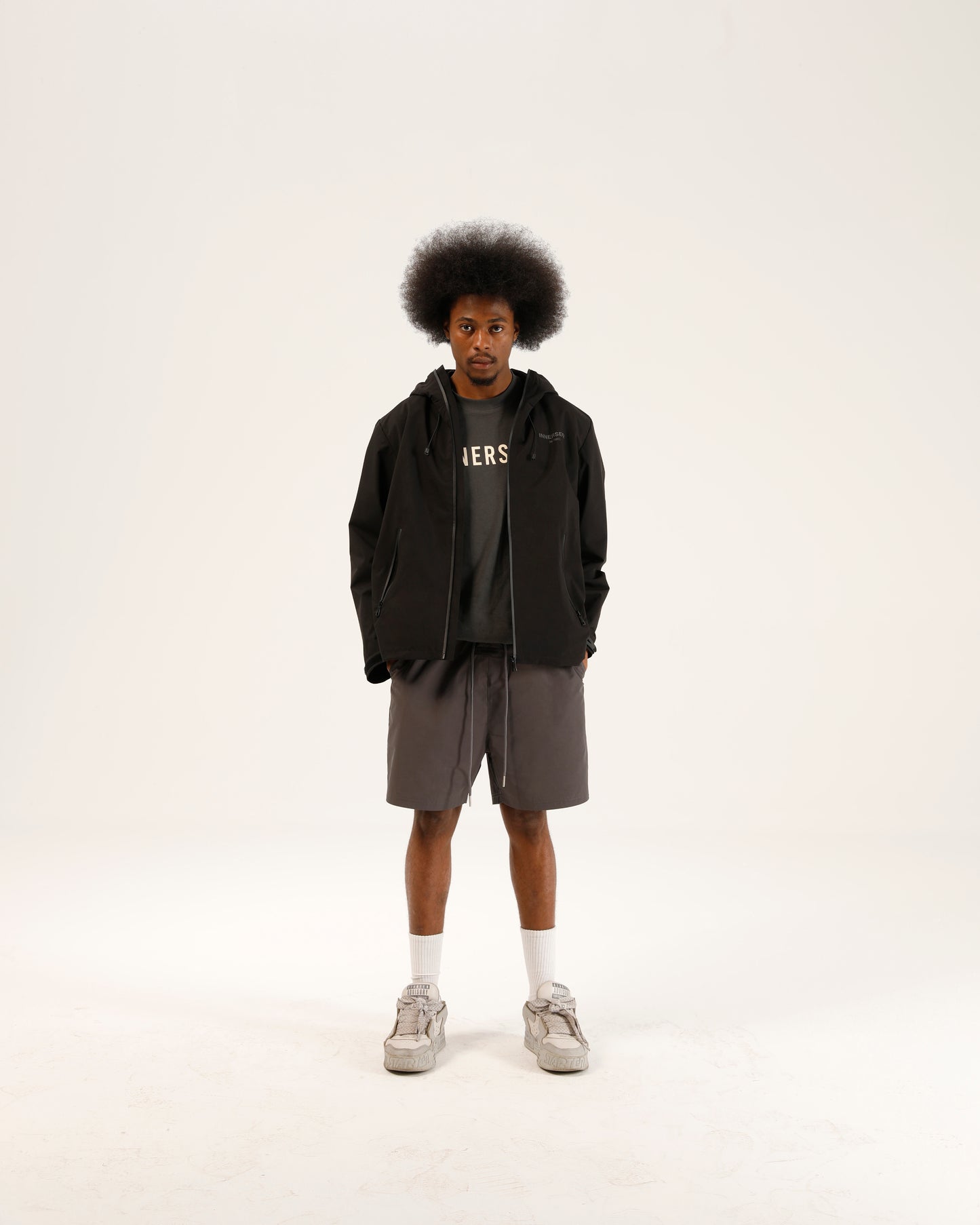 Black Printed Logo Jacket