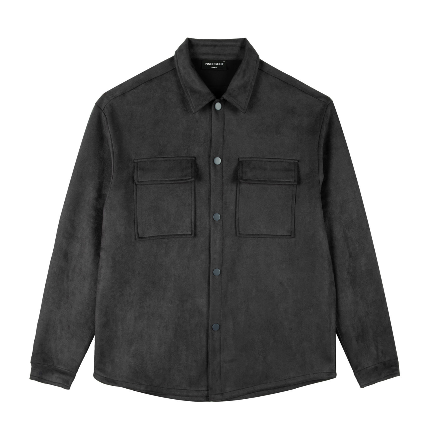 Charcoal Printed Logo Shacket