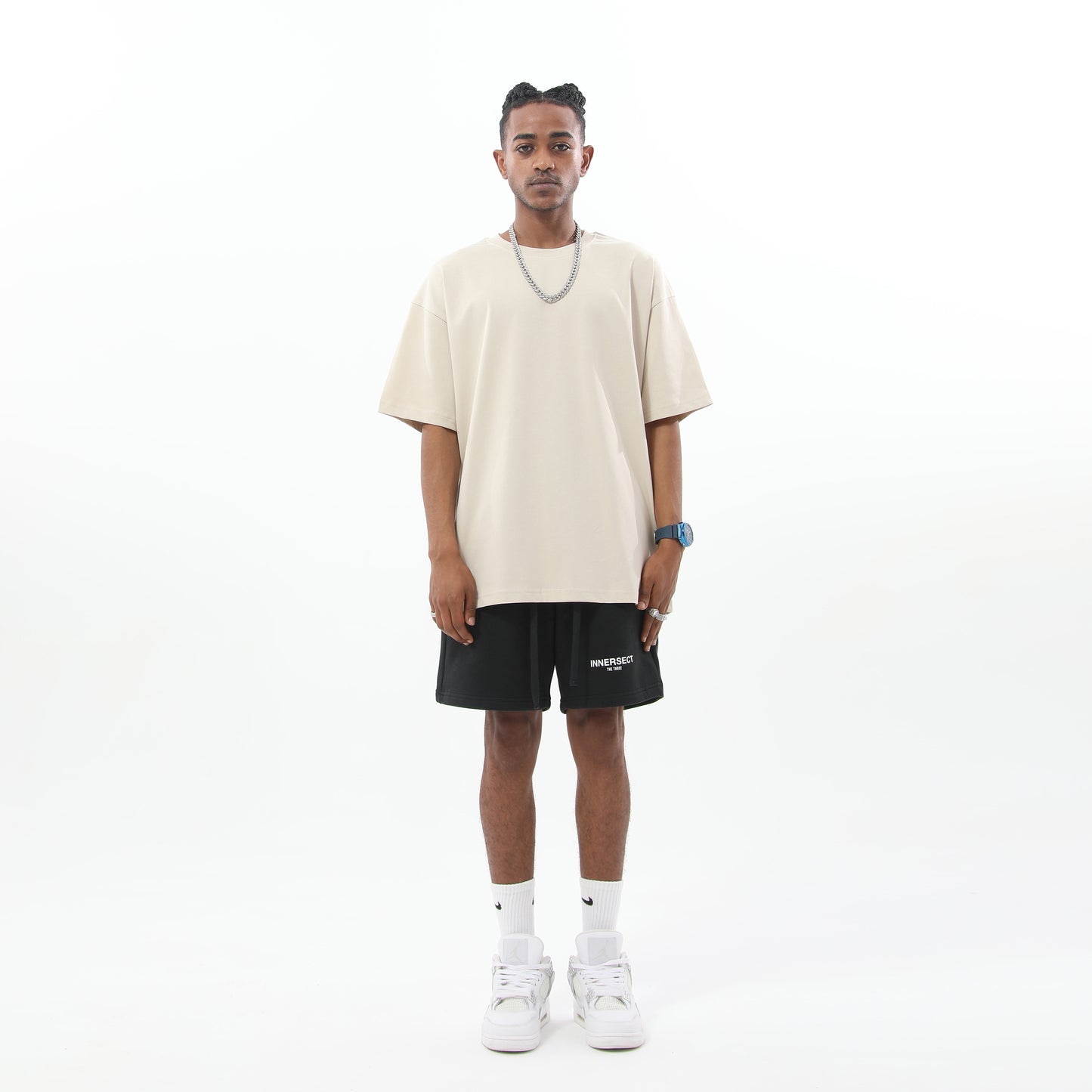 Beige Printed Logo T-Shirt