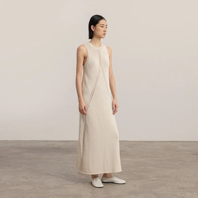 Beige Knitted Dress