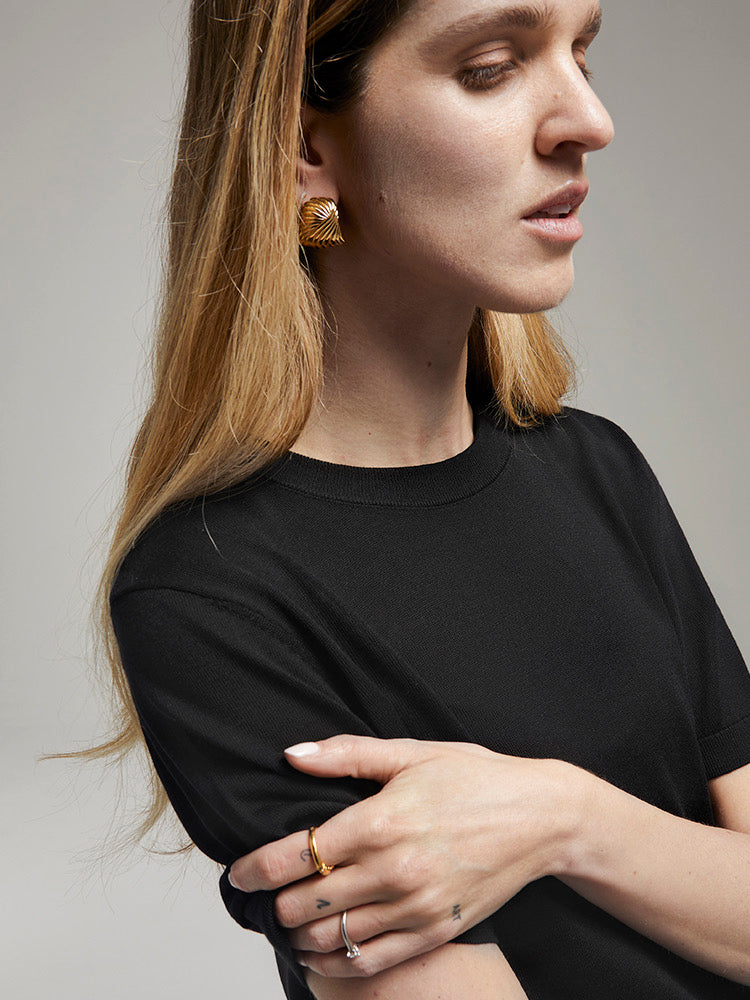 Black Knitted Top