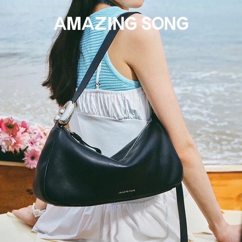 Black Leather Shoulder Bag