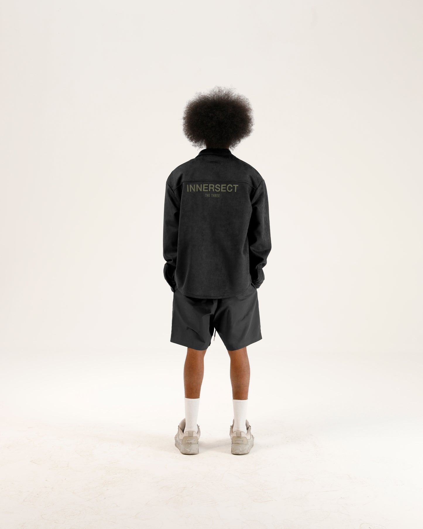 Charcoal Printed Logo Shacket