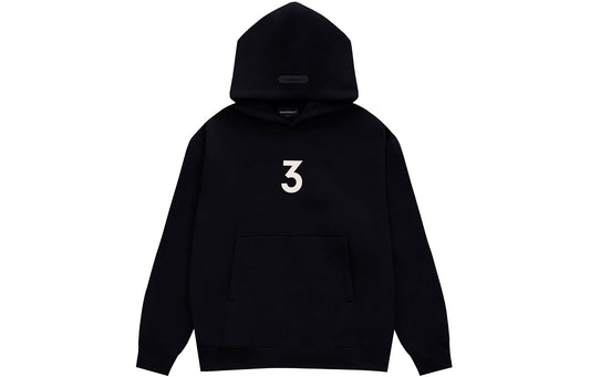 Black "3" Logo Hoodie