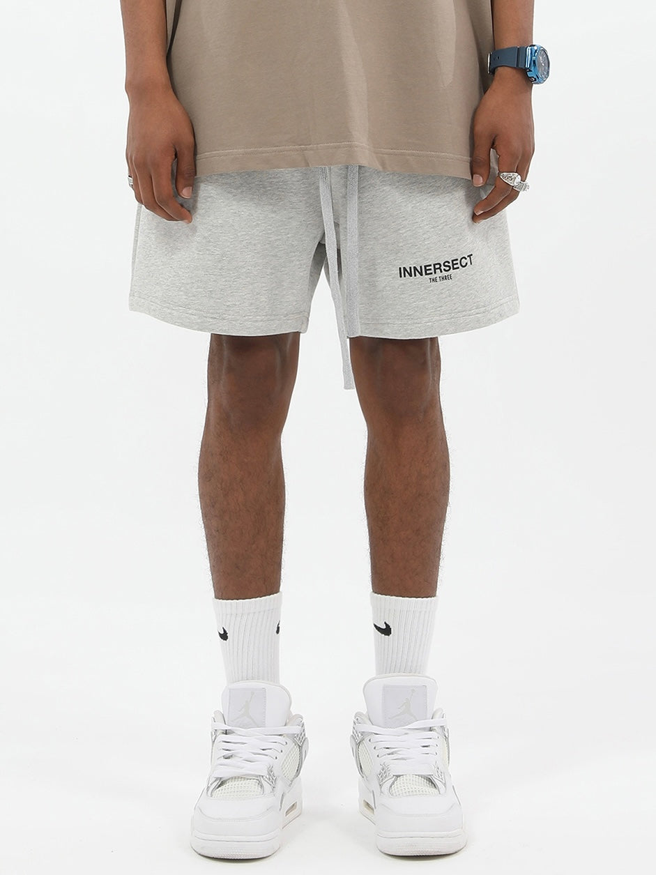 Gray Printed Logo Shorts