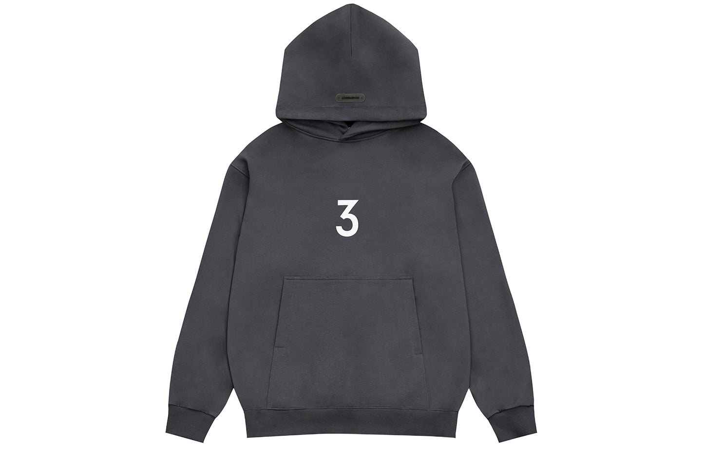 Charcoal "3" Logo Hoodie