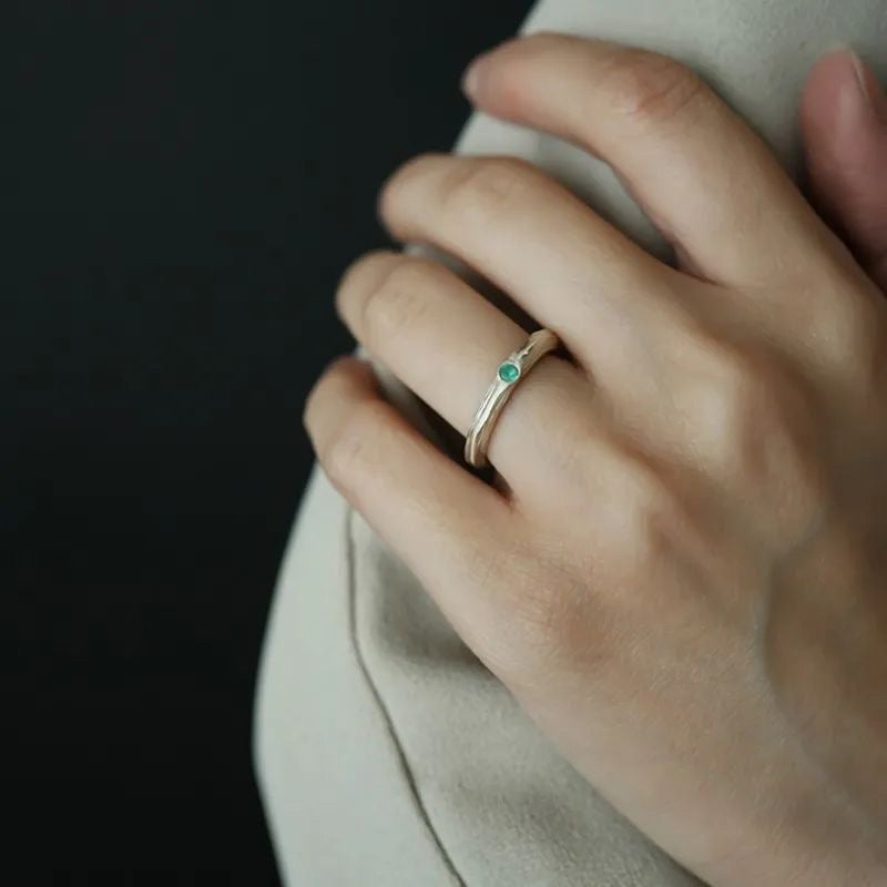 Silver Ring with Emerald