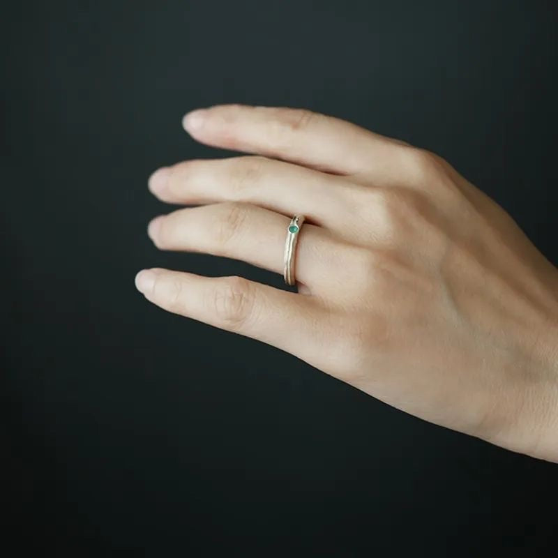 Silver Ring with Emerald