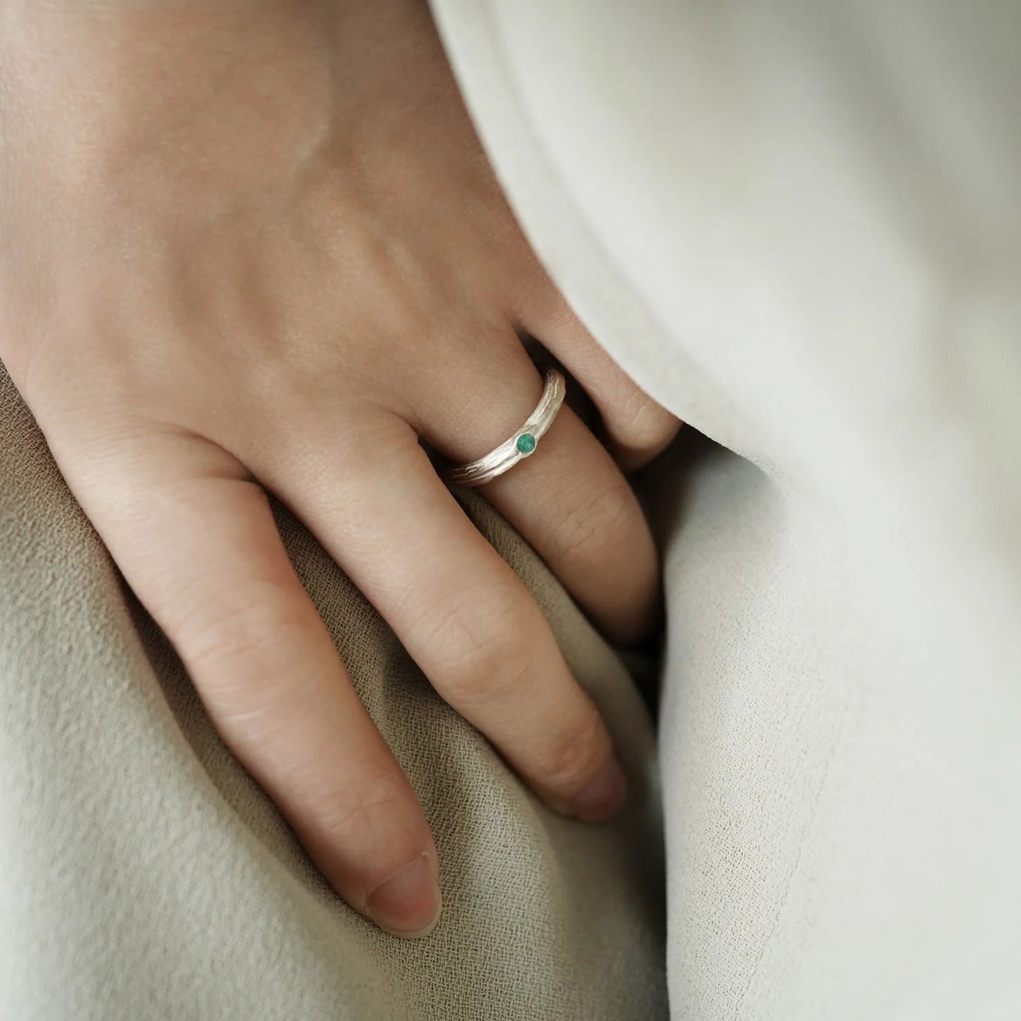 Silver Ring with Emerald