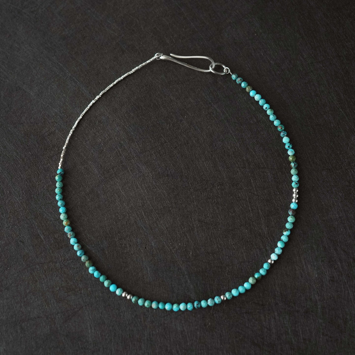 Silver Necklace with Turquoise