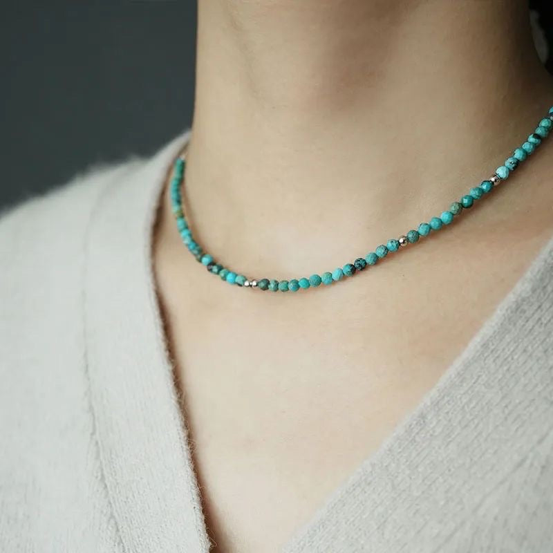 Silver Necklace with Turquoise