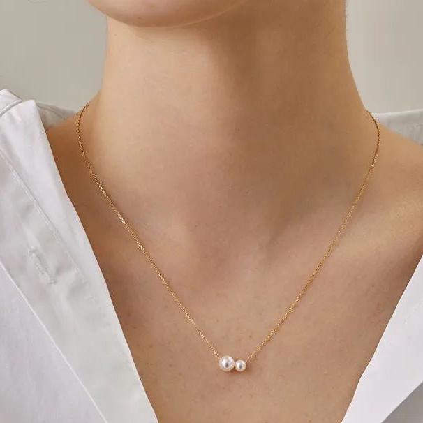 Double Pearl Necklace