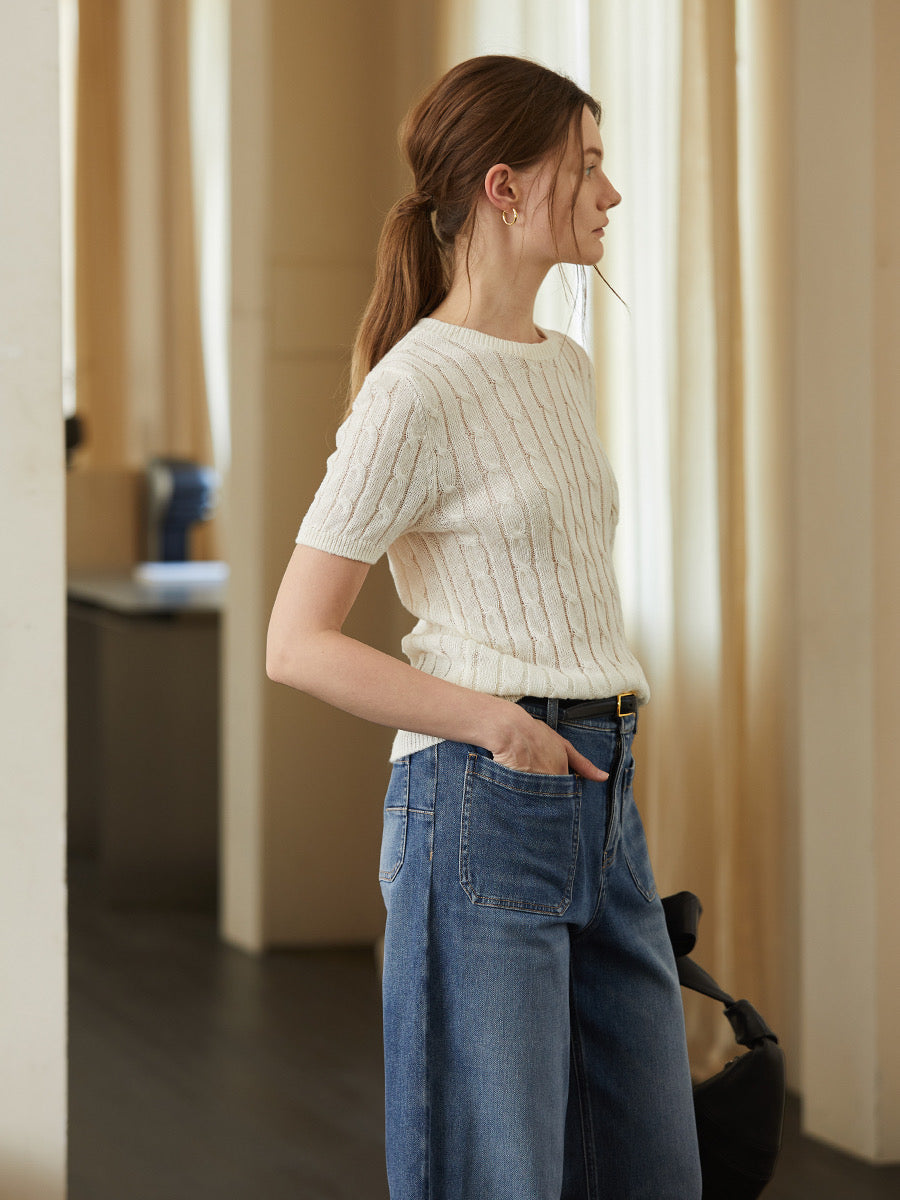 White Knitted Top