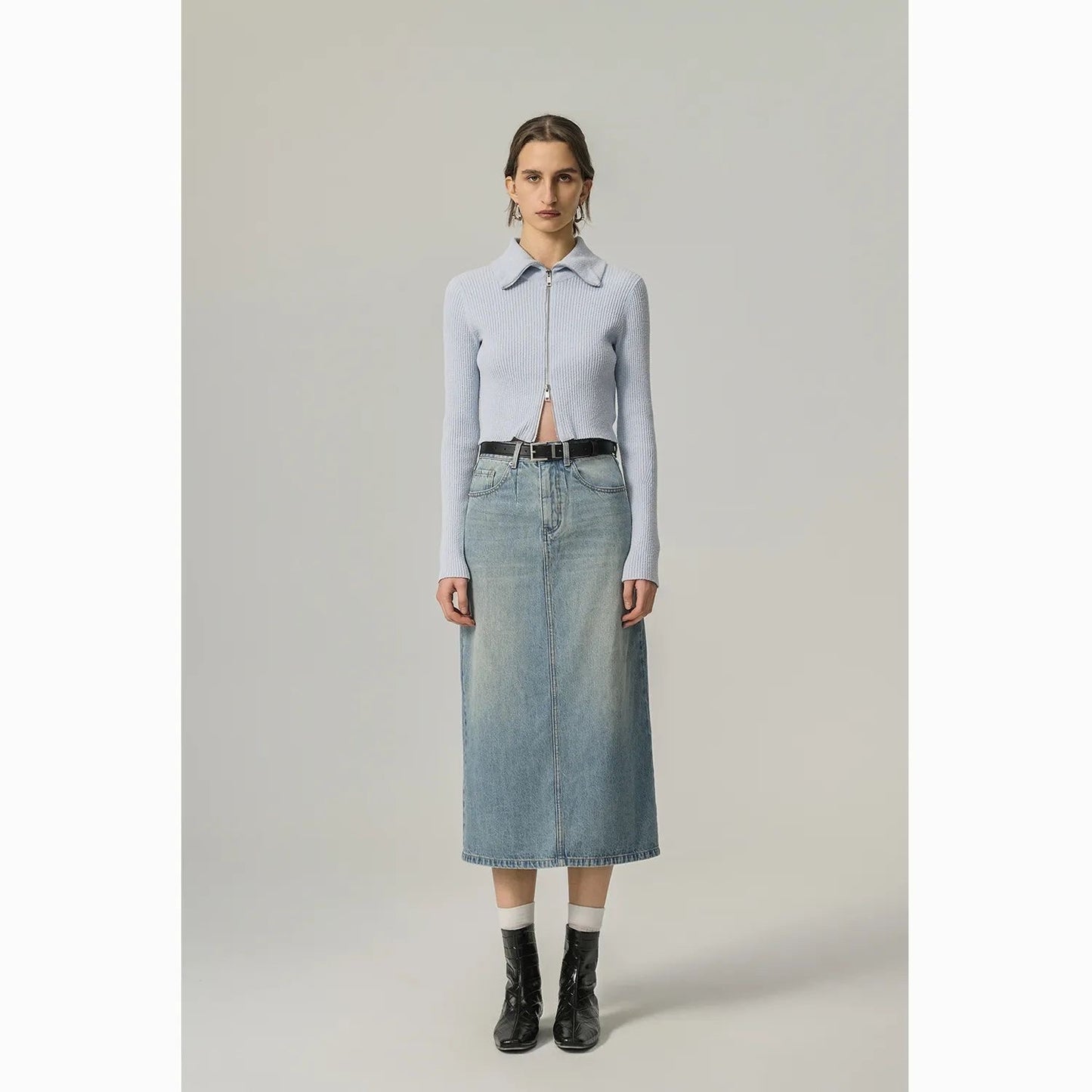 High Waist Denim Skirt