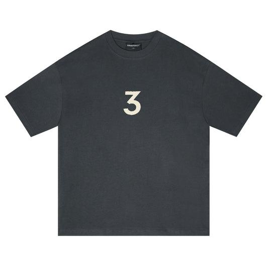 Charcoal "3" Logo T-Shirt