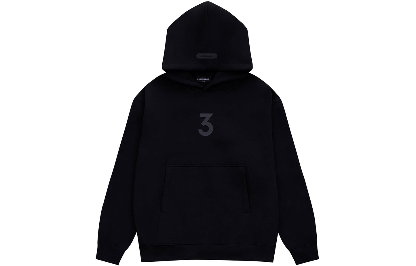 Black "3" Logo Hoodie